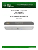 Preview for 1 page of Matrix Switch Corporation MSC-CP8X1E Product Manual