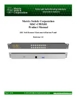 Matrix Switch Corporation MSC-CP8X8E Product Manual preview