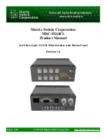 Предварительный просмотр 1 страницы Matrix Switch Corporation MSC-FS44FL Product Manual