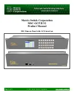 Matrix Switch Corporation MSC-GCP2U32 Product Manual предпросмотр