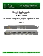 Предварительный просмотр 1 страницы Matrix Switch Corporation MSC-HD121AAL Product Manual