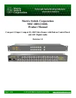 Matrix Switch Corporation MSC-HD121DEL Product Manual предпросмотр