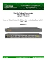 Предварительный просмотр 1 страницы Matrix Switch Corporation MSC-HD121DES Product Manual