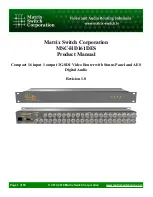 Matrix Switch Corporation MSC-HD161DES Product Manual предпросмотр