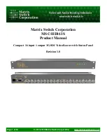 Matrix Switch Corporation MSC-HD161S Product Manual предпросмотр