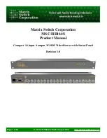 Matrix Switch Corporation MSC-HD164S Product Manual предпросмотр