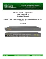 Matrix Switch Corporation MSC-HD44DES Product Manual предпросмотр