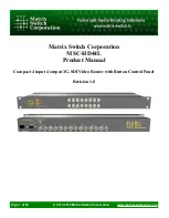 Предварительный просмотр 1 страницы Matrix Switch Corporation MSC-HD44L Product Manual