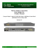 Предварительный просмотр 1 страницы Matrix Switch Corporation MSC-HD81AAL Product Manual