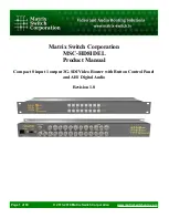 Предварительный просмотр 1 страницы Matrix Switch Corporation MSC-HD81DEL Product Manual