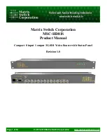 Предварительный просмотр 1 страницы Matrix Switch Corporation MSC-HD81S Product Manual