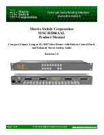 Предварительный просмотр 1 страницы Matrix Switch Corporation MSC-HD84AAL Product Manual