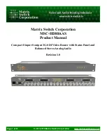 Предварительный просмотр 1 страницы Matrix Switch Corporation MSC-HD88AAS Product Manual