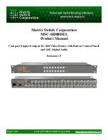 Preview for 1 page of Matrix Switch Corporation MSC-HD88DEL Product Manual