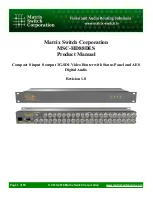 Matrix Switch Corporation MSC-HD88DES Product Manual предпросмотр