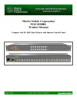 Matrix Switch Corporation MSC-HD88L Product Manual предпросмотр