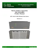 Предварительный просмотр 1 страницы Matrix Switch Corporation MSC-HDX4000 Product Manual