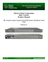 Matrix Switch Corporation MSC-V1616L Product Manual предпросмотр