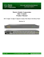 Matrix Switch Corporation MSC-V1616S Product Manual предпросмотр