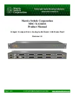 Предварительный просмотр 1 страницы Matrix Switch Corporation MSC-XA1616S Product Manual