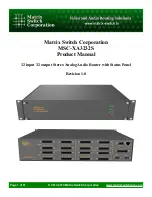 Matrix Switch Corporation MSC-XA3232S Product Manual предпросмотр