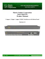 Предварительный просмотр 1 страницы Matrix Switch Corporation MSC-XD121S Product Manual