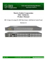 Matrix Switch Corporation MSC-XD1616L Product Manual preview