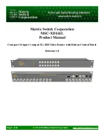 Предварительный просмотр 1 страницы Matrix Switch Corporation MSC-XD161L Product Manual