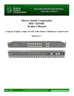 Matrix Switch Corporation MSC-XD161S Product Manual предпросмотр