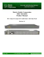 Preview for 1 page of Matrix Switch Corporation MSC-XE1616S Product Manual