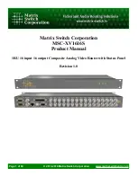 Предварительный просмотр 1 страницы Matrix Switch Corporation MSC-XV1616S Product Manual