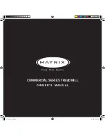 Matrix COMMERCIAL SERIES TREADMILL Owner'S Manual preview