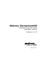 Preview for 1 page of Matrox CompressHD Installation And User Manual