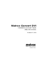 Preview for 1 page of Matrox Convert DVI Installation And User Manual