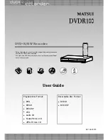 Matsui DVDR100 User Manual preview