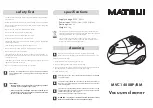 Matsui MVC1400BP Quick Start Manual preview