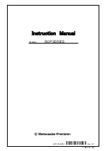 Matsusada DOP Series Instruction Manual preview