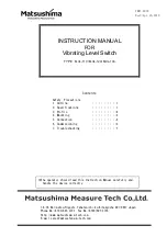 Preview for 1 page of Matsushima MVL-110 Instruction Manual