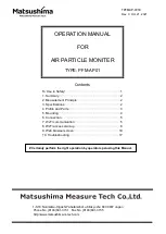 Preview for 1 page of Matsushima PFM-AP01 Operation Manual