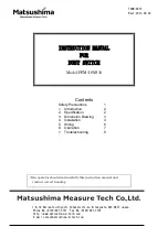 Preview for 1 page of Matsushima PFM-DWS10 Instruction Manual