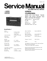 Matsushita Electric 39100-S7A-W000 Service Manual preview