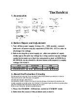 Preview for 3 page of Matsushita Electric SE-HD510 Service Manual