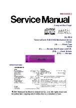 Предварительный просмотр 1 страницы Matsushita Electric SL-PG4 Service Manual