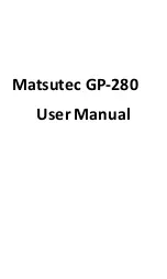 Предварительный просмотр 1 страницы Matsutec GP-280 User Manual