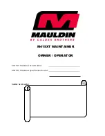 Mauldin M415XT MAINTAINER Manual preview