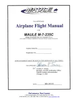 MAULE 25115C Airplane Flight Manual preview
