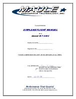 Preview for 1 page of MAULE M-7-260C Airplane Flight Manual