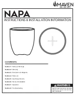 Preview for 1 page of Maven NAPA Series Operating Instructions And Installation Information