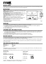 Предварительный просмотр 2 страницы Max Music KM15 Series Manual