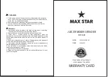 Preview for 6 page of MAX STAR PLATINUM JMG01 User Manual